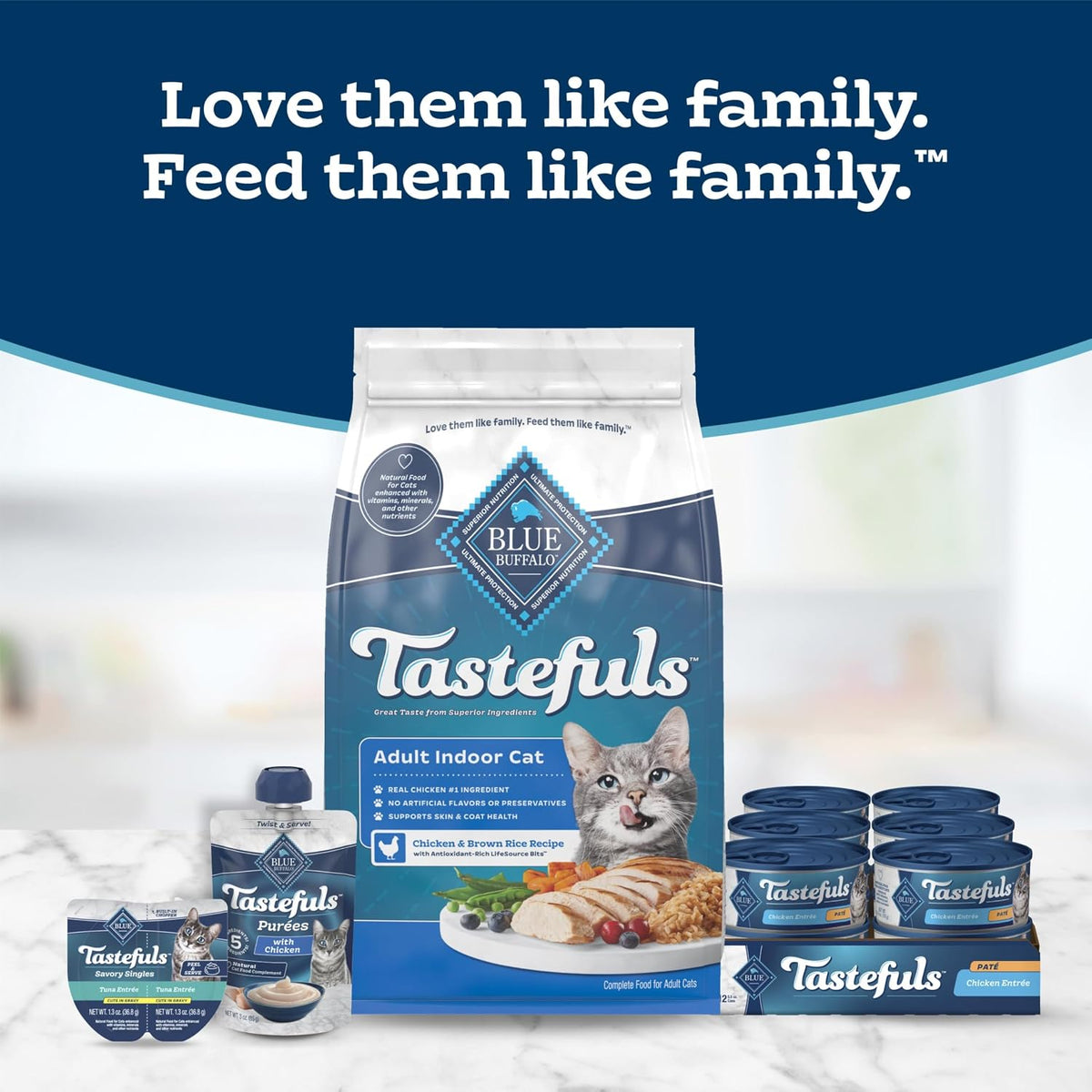 Blue Buffalo 4 Flavors Tastefuls Flaked Wet Cat Food Variety Pack 12 x 3oz