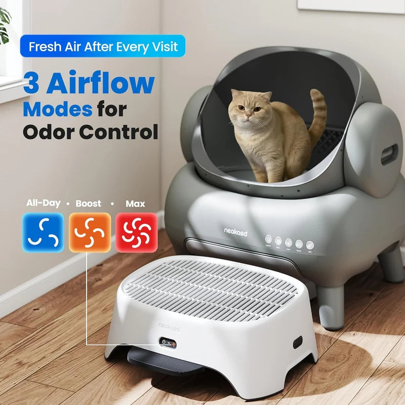 Neakasa M1 Plus White Self-Cleaning Cat Litter Box + FREE Neakasa AirStep Ramp