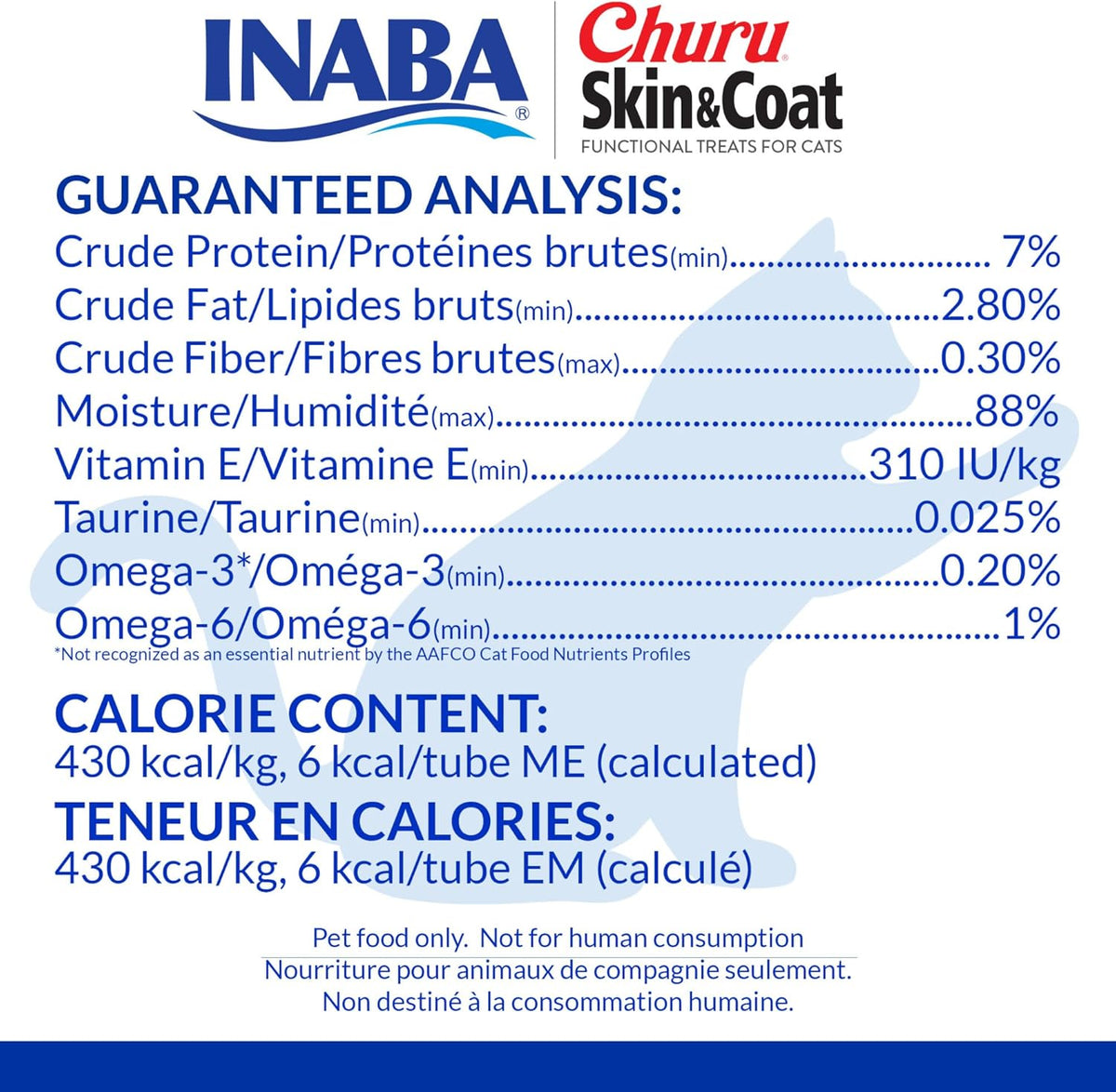INABA Churu Skin & Coat Lickable Omega-3, Taurine & Vitamin E Cat Treats 14g x 50 Tubes