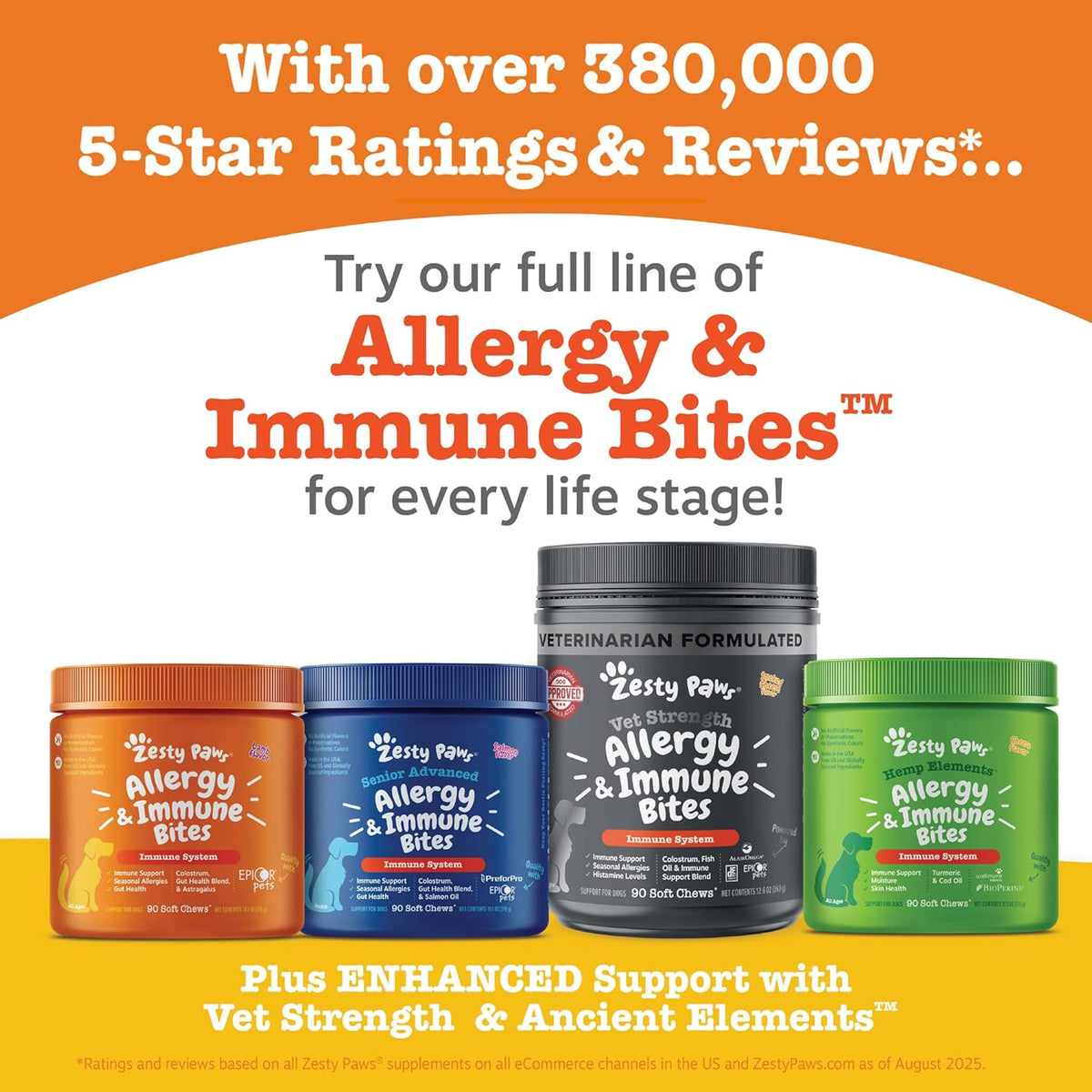 Zesty Paws Aller-Immune Bites Lamb 90 Chews for Dogs