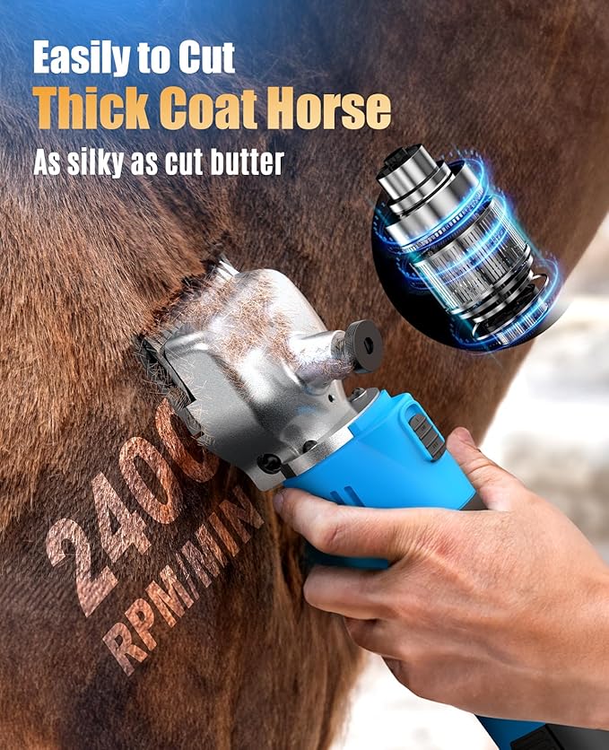 Oneisall 2601 Professional Horse Clippers Cordless Heavy Duty Horse Grooming Kit