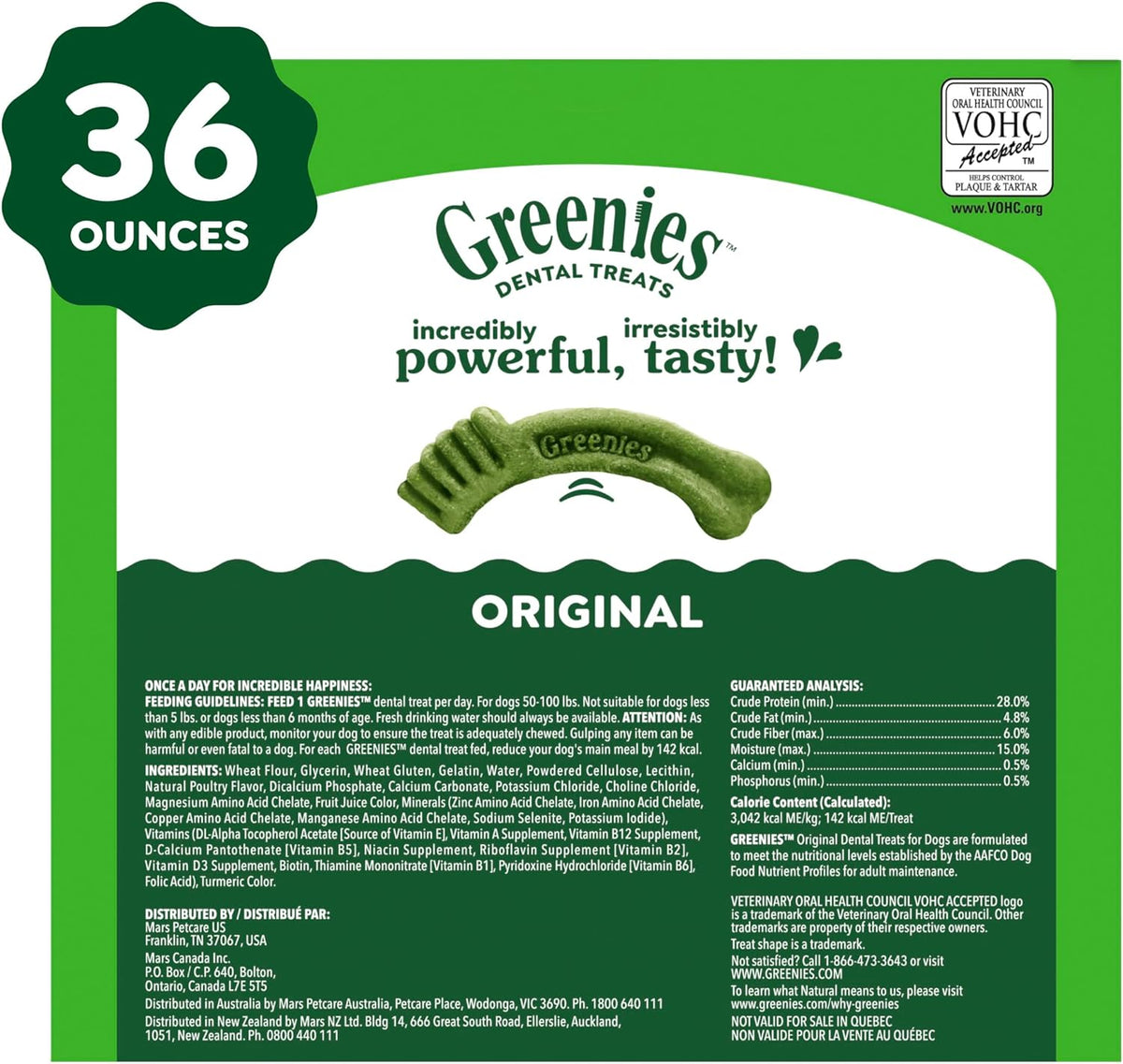 Greenies Original Natural Dental Chews for Large Dog Treats 36 oz 24 Count