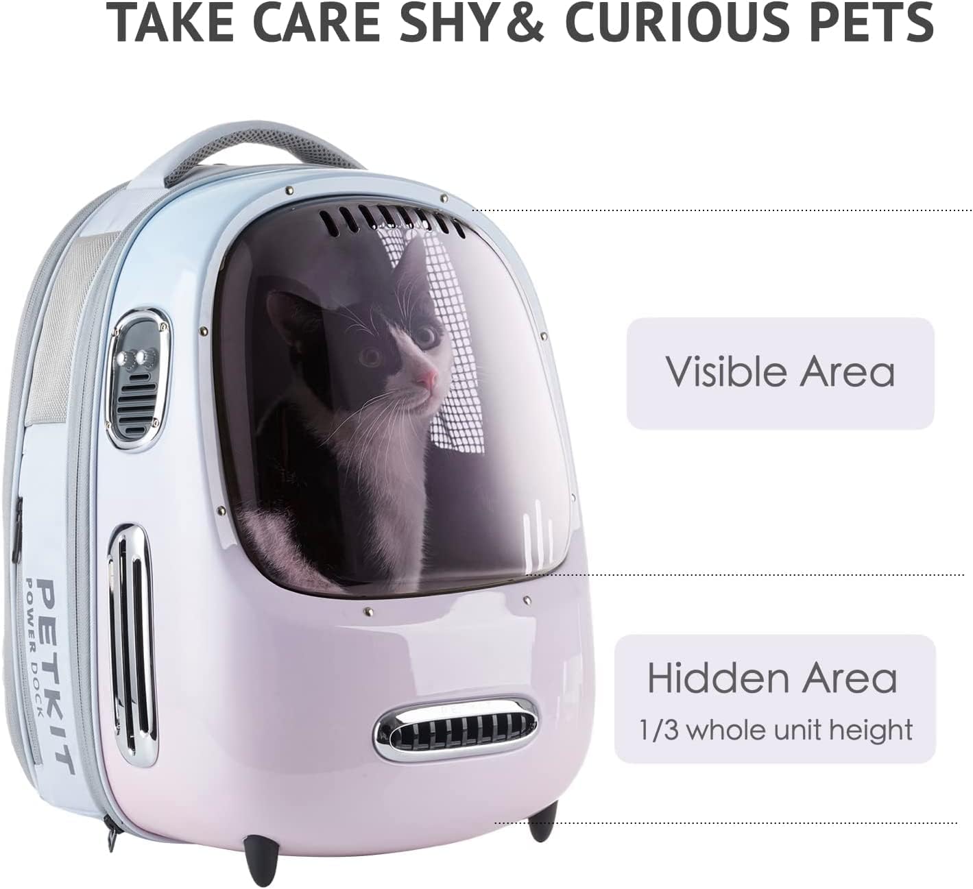 PETKIT Cat Backpack Carrier with Fan & Light | Airline Approved Pet Backpack Pink