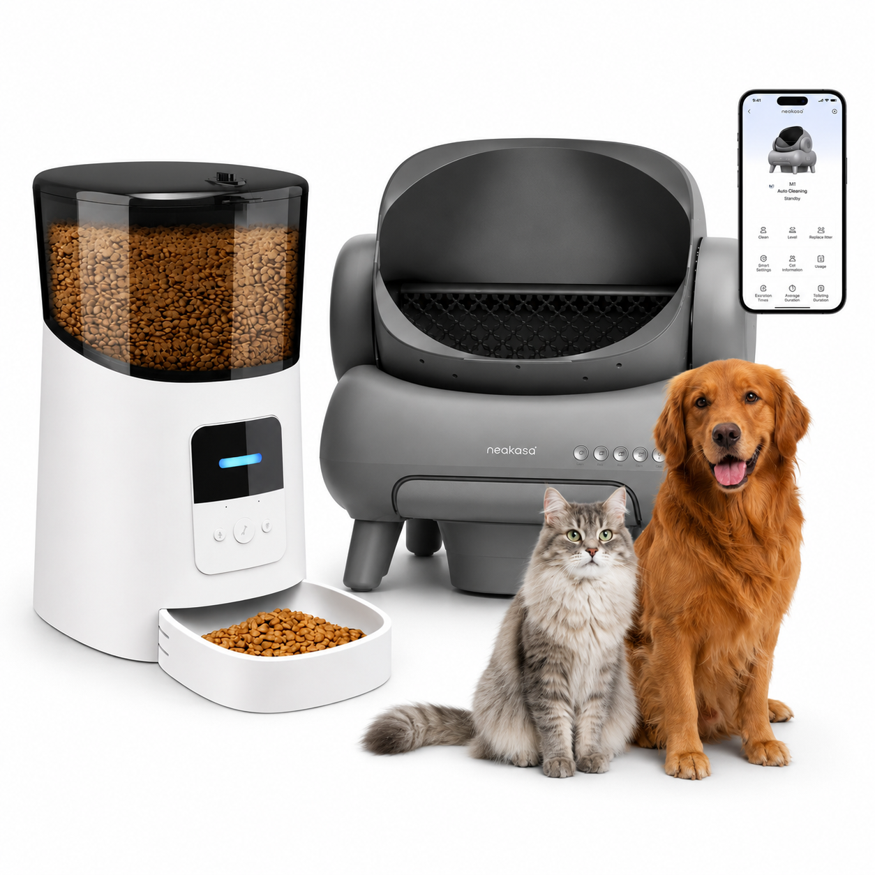 Neakasa M1 Automatic Cat Litter Box + FREE Smart Wi-Fi Pet Feeder