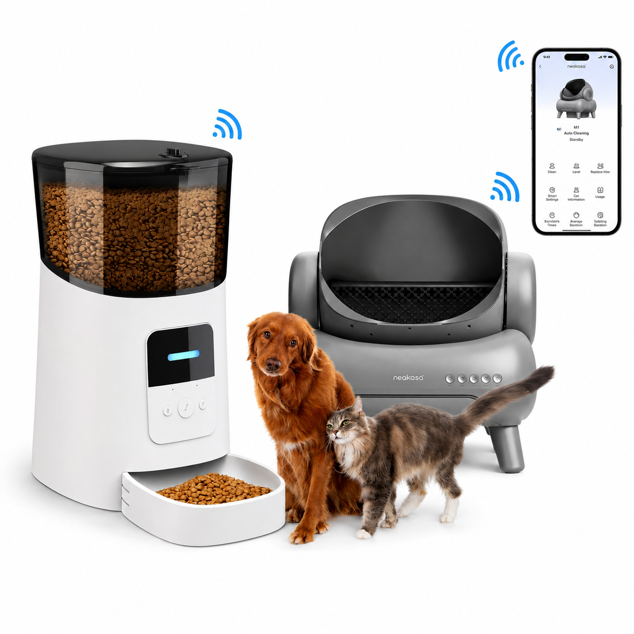 Neakasa M1 Automatic Cat Litter Box + FREE Smart Wi-Fi Pet Feeder