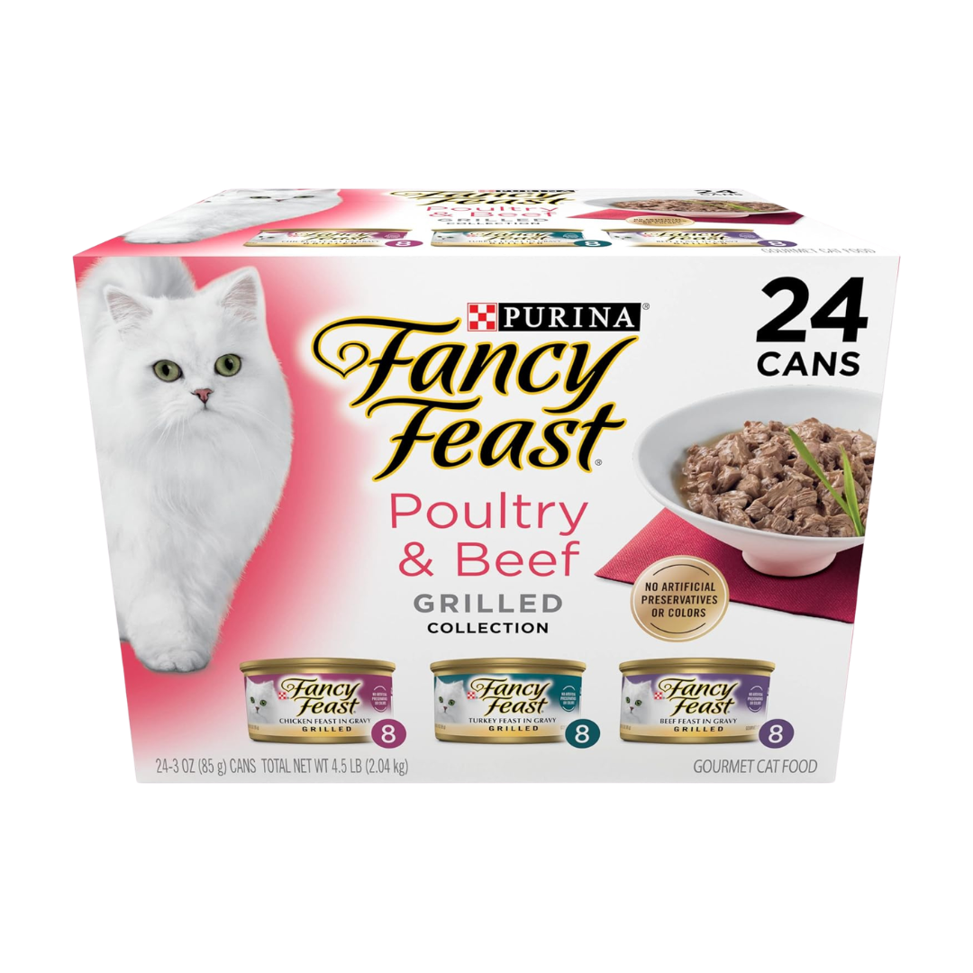 Fancy Feast "Grilled Poultry & Beef" Wet Cat Food Pack 24 x 3 oz