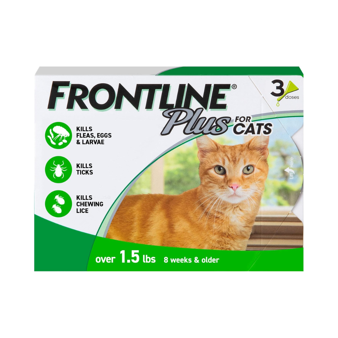 Frontline Plus Flea & Tick Treatment for Cats & Kittens 3 Doses 1.5lbs