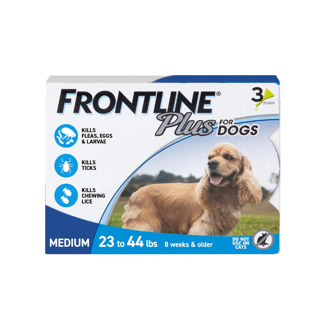 Frontline Plus Flea & Tick Treatment for Medium Dogs (23–44 lbs) 3 Doses