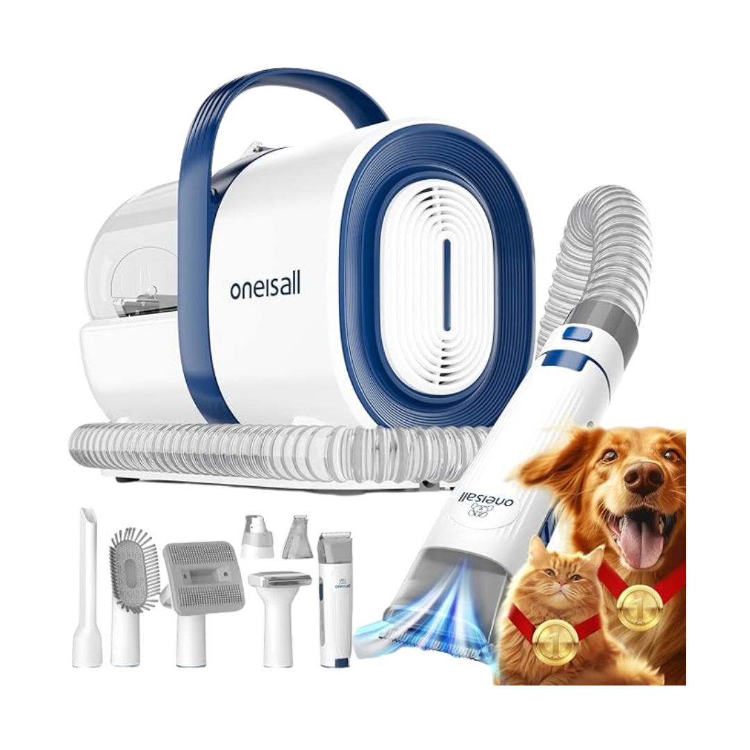 Oneisall LM2 Dog Clippers with Vacuum Cleaner 7-in-1 Pet Grooming Kit 12000Pa