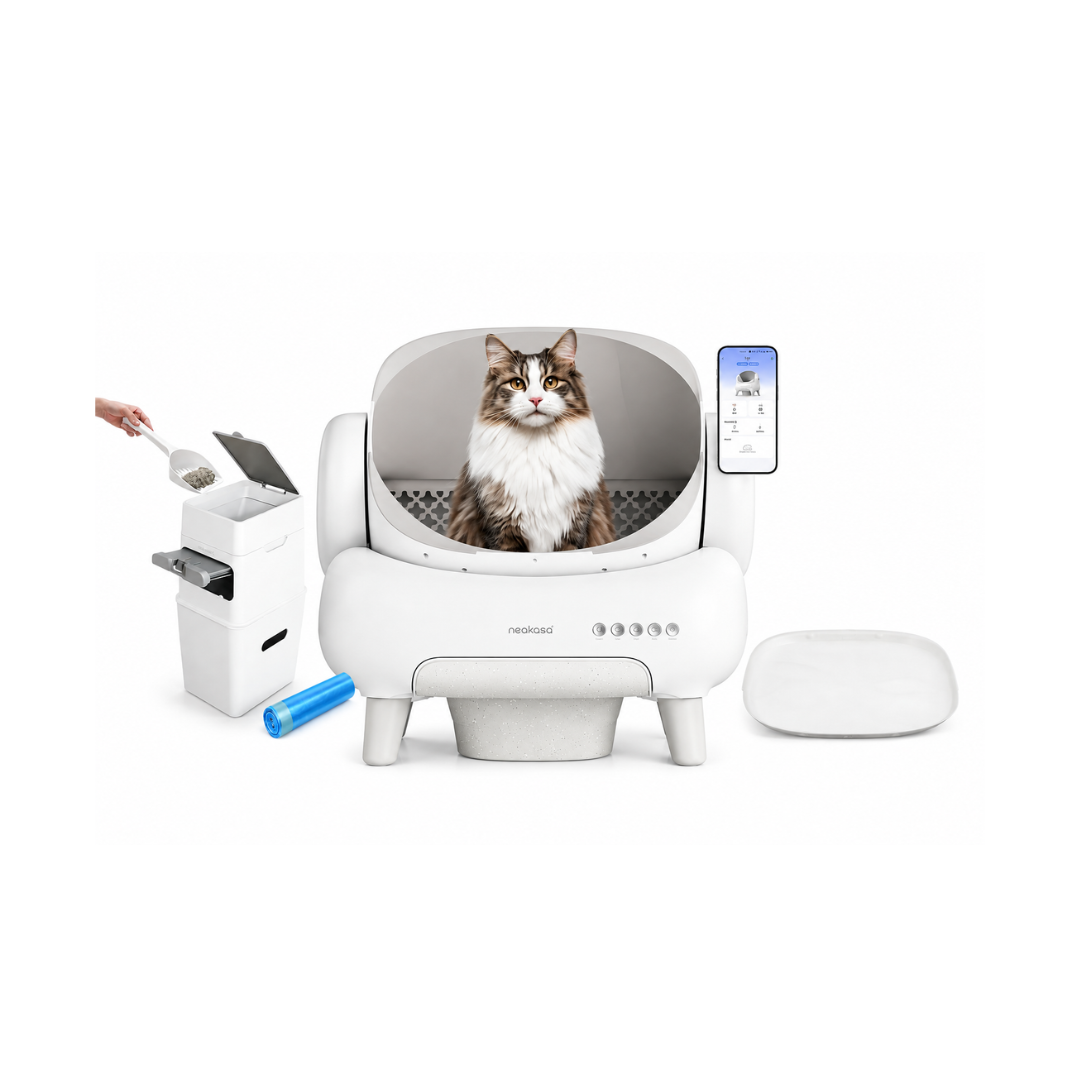Neakasa M1 PLUS White Cat Litter Box + Free Neakasa Silicone Pad and Waste disposal PooGuard