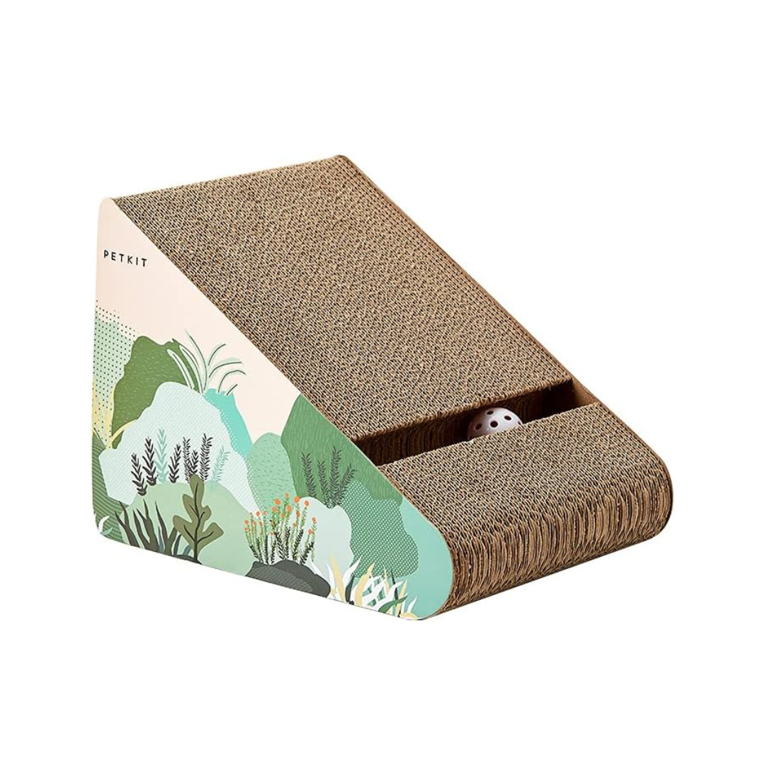 PETKIT Slant Ladder Cardboard Cat Scratcher with bell & Step Stool