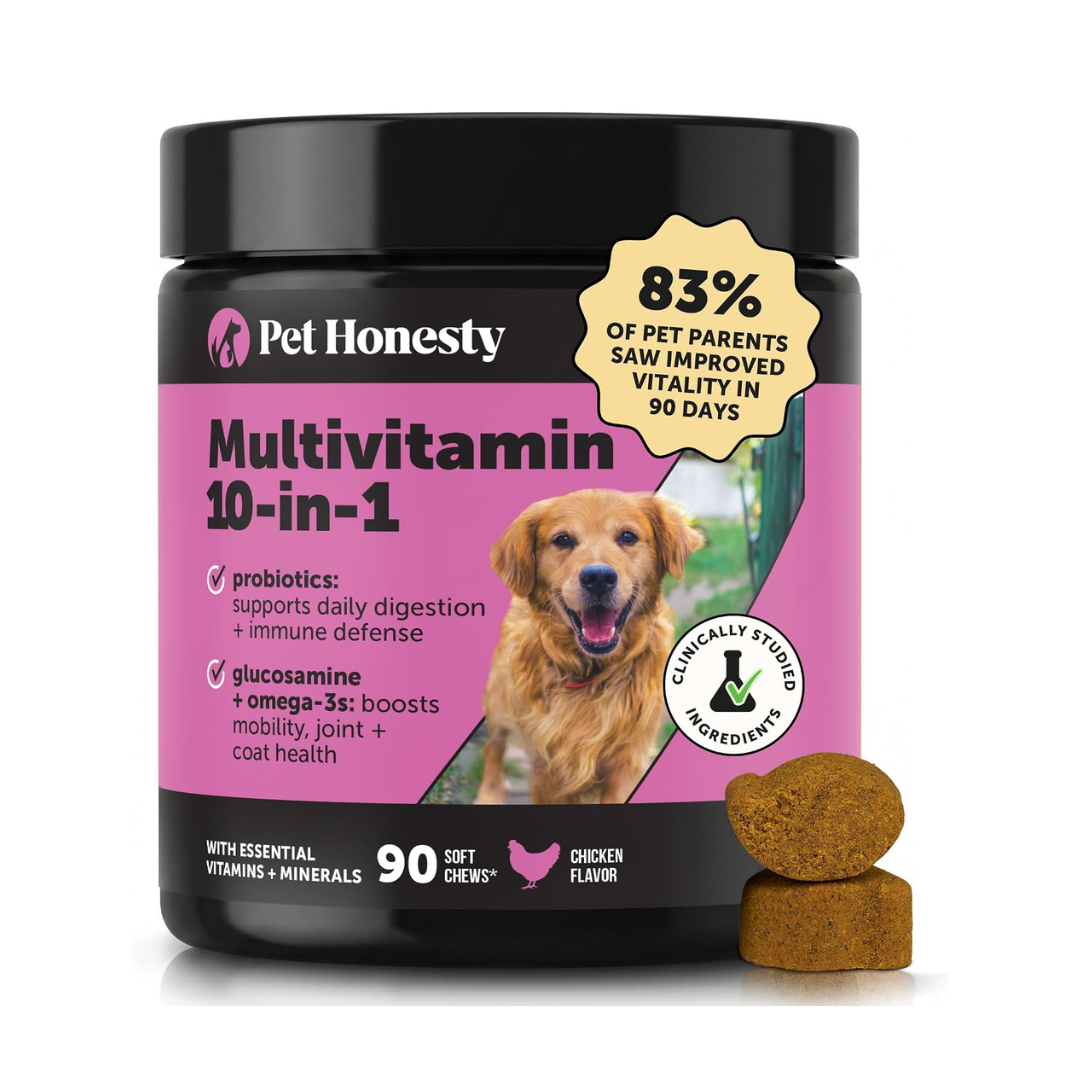 PetHonesty 10-in-1 Dog Multivitamin with Glucosamine, Omega Soft Chews