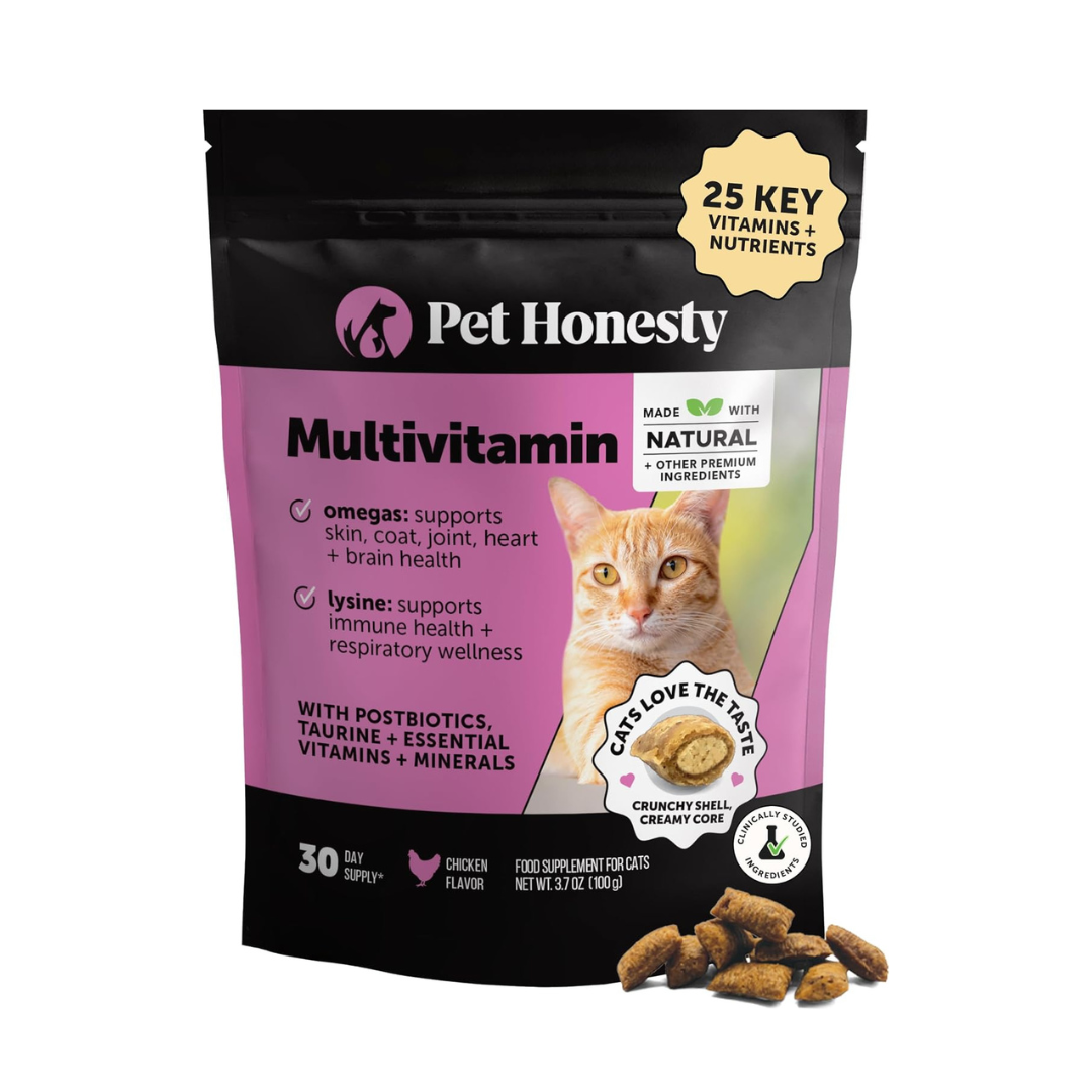Pet Honesty Cat "Multivitamin Crunchy & Creamy" Chews with Omega 3