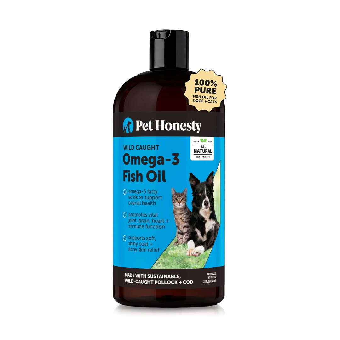 Pet Honesty Omega-3 Fish Oil for Dogs & Cats 32oz Joint & Heart Support