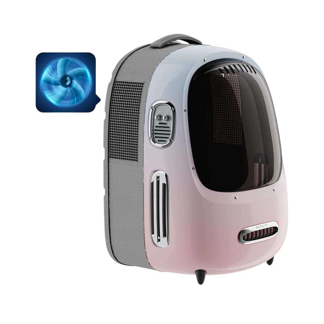 PETKIT Cat Backpack Carrier with Fan & Light | Airline Approved Pet Backpack Pink