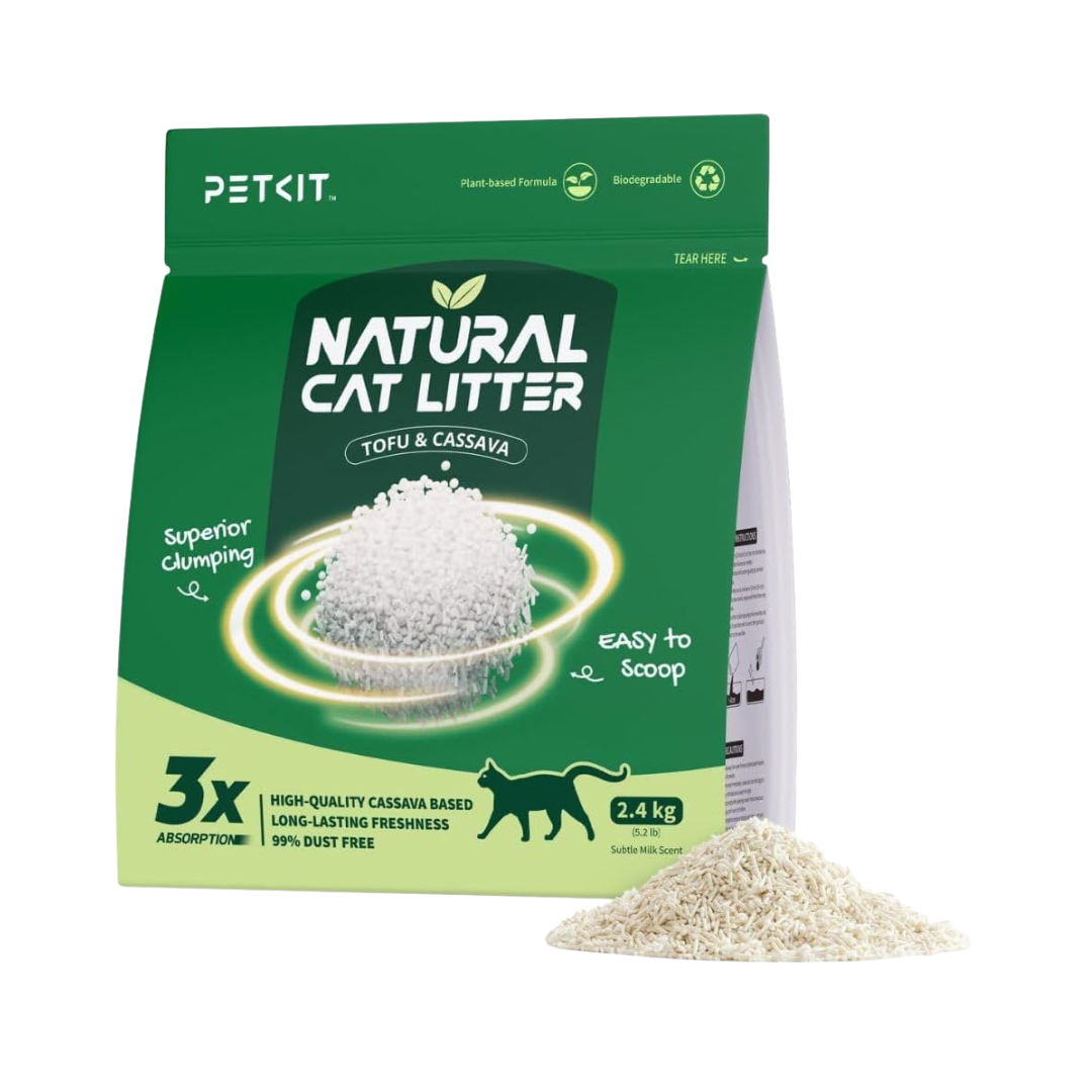 PETKIT Natural Cassava Flushable Dust-Free Plant-Based Clumping Litter 3.2 KG