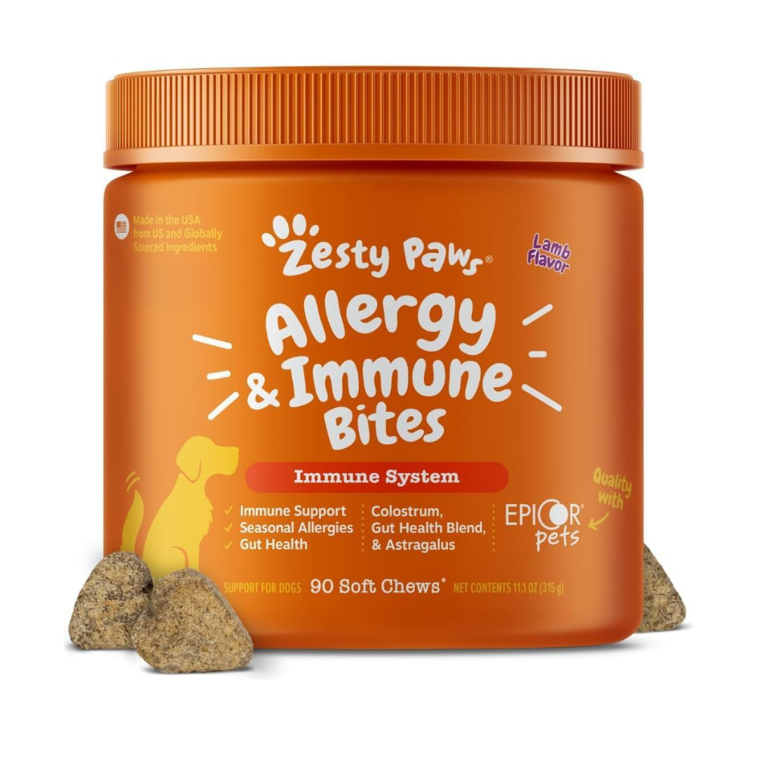 Zesty Paws Aller-Immune Bites Lamb 90 Chews for Dogs