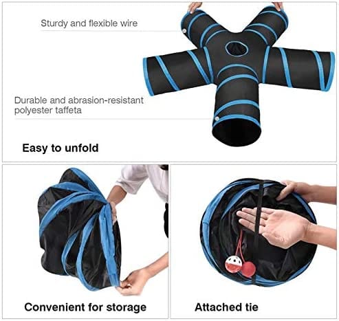 5-Way Foldable Cat Tunnel Toy for Cats & Small Dogs UAE