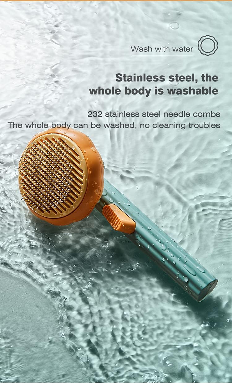Pet Cat Dog Grooming Massage Self-Cleaning Brush Comb | Soft Slicker Pet Brush