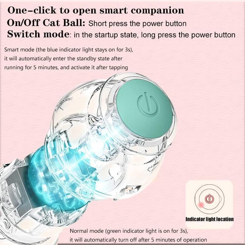 360° Rotating Interactive Cat Toy Ball with LED Lights