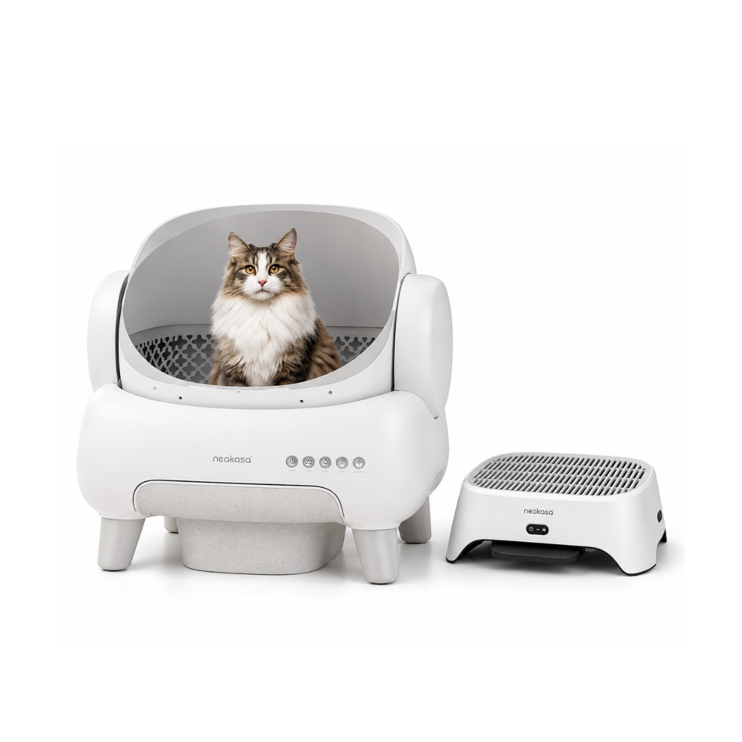 Neakasa M1 Plus White Self-Cleaning Cat Litter Box + FREE Neakasa AirStep Ramp